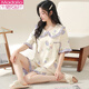 
Modal women's summer pure cotton doll collar short sleeve shorts obese mm extra large size 200 Jin [Jin equals 0.5 kg] Youth can wear pajamas outside K3519# M