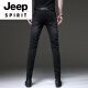 JEEP SPIRIT夏季新款复古黑色牛仔裤男欧货韩版潮流修身弹力小脚裤休闲长裤男 1048黑色 28