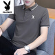 
Playboy pure cotton short-sleeved T-shirt in summer new style without hot lapel breathable and versatile casual thin half-sleeved top polo shirt men 844 white 2XL Recommended 140-155 Jin [Jin equals 0.5 kg]