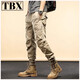 FHHUABD high-end functional work pants for men's spring and autumn 2024 new men's pants tied feet casual long pants for men's winter plus velvet 679 khaki spring and autumn 28 95-110Jin[Jin equals 0.5 kg]