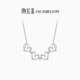 Chao Acer Love Four-leaf Clover Platinum Diamond Necklace for Women PT950 A Two-Wear Chain Neck Jewelry Gift for Women, Chain Length Approximately 45cm