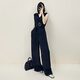 Meiyang Venetian Jumpsuit Lanjing Tianshi Sand Wash Loose Suit [Small 70] Black (édition étendue) M