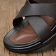 Jinlilai Gy Cowhide Casual Men's Sandals Летние открытые анти-скользкие износостойкие.