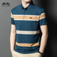 
Classic car striped Polo shirt for men 2024 summer thin father's festival lapel short-sleeved T-shirt for men daddy suit lyc-a13568 blue 10XL 165/80a90-110Jin [Jin equals 0.5 kg]