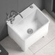 JOMOO Balcony mop pool ceramic with faucet hole integrated high foot household bathroom mop pool floor basin tank large size 13751X35 control + seat spray gun single cooling