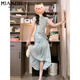 
Cotton New Chinese Cheongsam Spliced ​​Dress for Women in Summer 2025 New Small Smudge Temperament Slim-fitting Chinese Style Long Dress 6173 Picture Color [High Quality 58] XL 115-130Jin [Jin equals 0.5 kg]