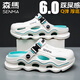 Senma Hole Schuhe Herren Sommer dicker Sohle Anti-Rutsch-Stomp Feel Trendy draußen tragen Bag-Toe Pantoffeln erhöhte lässige Strandsandalen grau 42 [42-43 gleiche Größe]