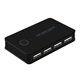USB共享切换器多台共用一套KVM2进4出HU 普及版 USB2.0版 2进4出切换器 送2条1