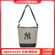 MLB custom bag, flower shadow silk small flower trendy versatile cotton bucket bag shoulder bag, men and women same style couple black gray black gray