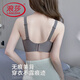 LangSha (LangSha) underwear for women with breasts with large breasts, small gathering underwear anti-sagging adjustment type traceless large size bra black + carbon ash 80B /36B