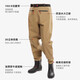 MieLanat waders, rain pants with rain boots, waist-length thickened reservoir leather forks, water shoes, one-piece fishing suit, half-length PVC gray waist-length belt, upgraded extra-thick rhinoceros 36 (photographed according to normal shoe size)