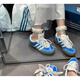 阿迪达斯 （adidas）Bad Bunny x Adidas Gazelle Indoor 灰白蓝复古低帮板鞋 IF9734 灰蓝 IF9734 36 正常尺码