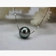 DL 1998 Fat Donglai quality black pearl pendant 925 silver necklace for mother, black 9-10mm, black with a little green, 45cm
