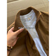 Luyal cleanfit American flight jacket men's autumn trendy brand wear short baseball uniform heavy stiff work jacket brown regular style XL recommended 120-140Jin Jin equals 0.5 kg