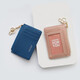 Kangaroo (KANGAROO) Korean version of small card bag for women simple and fashionable mini wallet with key ring coin wallet ID bag card bag trendy pink