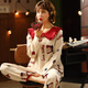 
Urban beauty pajamas women's spring and autumn pure cotton long sleeve cute Korean sweet suit summer autumn winter princess style casual home clothes green apricot color GXT9923 picture color M (recommended 75-95Jin [Jin equals 0.5 kg])