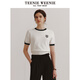 Teenie WeenieteenieeVeenie Bär Frauen einfache Sommerstil Kleidung Kontrast Farbe Textur Crescent Raster Rundhals Hals Kurzarm Pullover Militärgrün XS 155_
