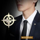 Men's suit jacket decorative brooch 6-pointed star badge button corsage small collar pin shirt collar button personalized trendy 6-pointed star gold 6-pointed star silver