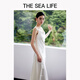 THE SEA LIFE女士连衣裙欧海一生 缎面垂坠感连衣裙女2025秋优雅吊带裙17078-1 奶油白 S