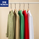 Romon Button-Hals-Baumwoll-Hemd-Hemd-Herren-Langzeit-Frühlings- und Herbststil mittleren und junger schlanker und lässiger Baumwolle Oxford-Hemd Khaki 829 S 38