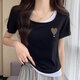 
Leaving Tian Women's Short Sleeve 2025 latest personalized fashionable meat cover two-piece front shoulder short-sleeved shirt for women summer half-sleeved T-shirt apricot color (679) [2025/New/Summer/Summer/Korean version M (80-95Jin[Jin equals 0.5 kg]) All size