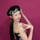 Jingmengyuan beret woolen hat diy rhinestone glass hand-sewn diamond handmade decoration accessories crystal accessories bright diamond large style with black 18 rhinestones