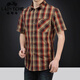 Classic Car High-End Pure Cotton Casual Kurzärmer Hemd für Männer 2025 Sommer dünne, atmungsfreie hautfreundliche neue lose karierte Hemd Military Green 5009 m