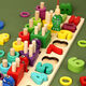 Children's early education 1-23-6 years old digital cognitive set of column building blocks for baby boys and girls geometric matching toys six-in-one fishing logarithm board