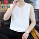 
Pier Cardan linen vest men's summer thin round neck solid color breathable cool cotton linen sleeveless T-shirt slim casual vest men 9896 khaki XL 130-150Jin [Jin equals 0.5 kg]