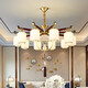 OPP (Opple) 2025 neuer Stil Abwärts alle Kupfer New Chinese Style Wohnzimmer Kronleuchter chinesischer Stil High-End Atmospheric Villa Restaurant Tea Room Hall 9889-10 Kupferköpfe Volles Spektrum Drei-Farben LED LED LED