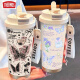 Thermos Simple Butterfly Thermos (Thermos) Acero inoxidable Portable Doble Café Café 2025 nueva taza de agua de paja para mujeres BW1047 Silver Butterfly + Lanyard Ceramic Inter