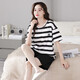 Pang Donglai 2023 women's summer pure cotton short-sleeved shorts for summer stripes can be worn outside home clothing suit YZT9885 M code recommended 80-100Jin [Jin equals 0.5 kg]