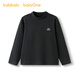 Bala BalaOne children's clothing children's long-sleeved T-shirt boys and girls 2025 winter new casual bottoming shirt warm top black 90001 165