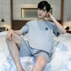 
Wood Di Xiao Summer Men's Short Sleeve Pajamas Thin Cotton Casual Plus Size Teen Home Clothes Men's Loose Cover D9928 L Men