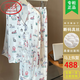 浪莎（LangSha）真丝睡衣女士卡通可爱春夏长袖开衫两件套感家居服日常可外穿 7374【长袖+长裤】 M