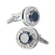 Hengyuanxiang Simple Round blanc Diamond Crystal Cuff Liens de manche à manches masculines Nails de chemise de chemises françaises pourpre pourpre