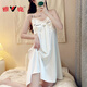 Yalu sexy nightgown women pajamas summer 2025 new suspender pure and lustful ribbon chest pad home clothing TY-1355-Strawberry flower with chest pad removable chest M