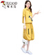 Woodpecker Street Fighting Professional Set Women's Sommer 2025 Neues modisches und lässiges Internet-Promi Fünf-Punkte-Weitbein-Beinblüger Zwei-teilige Set Loose Yellow Set M (Vorgeschlagener Jin [Jin ist gleich 0,5 kg]))