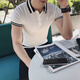 LA海澜之家同款2025夏季polo衫男短袖t恤翻领潮流保罗修身韩版针织 9758蓝色 M