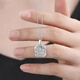 RHM platinum sugar cube necklace for women, sparkling platinum pendant, high-end clavicle chain, Valentine's Day gift for girlfriend, platinum sugar cube pendant + 925 chain + certificate + gift box