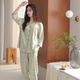 Pyjamas de coton pur modal pour femmes au printemps et en été des vêtements à domicile doux et à manches centraux cardigans floraux pour les femmes peuvent porter des costumes automne 30m5009 m 80-100jin [Jin est égal à 0,5 kg].