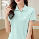 安踏冰丝速干polo衫短袖女t恤夏季款休闲运动健身服薄款女士跑步服装 -4基础黑【男女同款】 M 170