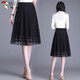 TUCANO; Woodpecker lace skirt for women with fashionable and versatile drooping A-line skirt to make you look slim and elastic waist 2025 summer new style black 693 thin thin S 80-90