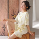 Langsha Pyjamas für Frauen 2025 Sommer Super Soft Laisele Tiansi Baumwolle kurzärmelige Anzug lose und frische Heimkleidung 1289 m [Vorgeschlagen 85-105jin [Jin ist 0,5 kg]]
