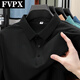 FVPX轻奢高端品牌短袖polo衫男士夏季条纹翻领商务 t恤凉感休闲上衣服 12357深灰色 XL 建议130-145斤