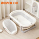 Rikang Baby Badewanne Klapperbecken Baby Elektronische Temperatur Badewanne mit Badbett RK-X1044-2 Grau