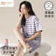 莫代尔睡衣女款2024新款夏季带胸垫一体凉感套装甜美可外穿家居服 带胸垫W12611套装 M 70-90斤