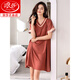Langsha 2025 Neues Nachthemd für Frauen Pyjamas Sommer Eis Silk High-End-kurzärmelige sexy Kleider Nachahmung Seiden Home Kleidung Weiße Oak 9923 2xl 175