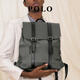 Polo [New Product] Rucksack für Männer, modische und trendige Paar-Reise-Rucksack für Frauen, 15,6-Zoll-Student mit großer Kapazität, grau-grün.