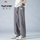 Pantalones de pájaros carpinteros para hombres en verano Seda de seda delgada de pantalones casuales rectos sueltos para niños Sports de color fresco de color mareado pantalones de patas abiertas K6636 Khaki XL alrededor de 125-145 Jin [Jin equivale a 0.5 kg]